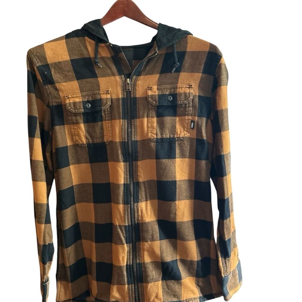 VANS Men's Plaid Hooded Flannel Jacket Medium Multicolor Casual‎ Fall